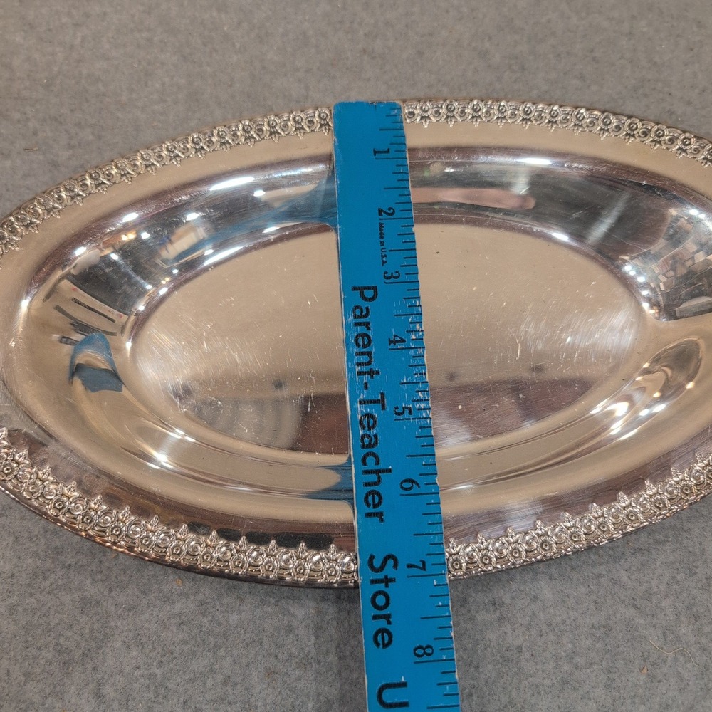 Wilcox International Silver Co Rose Marie Silverplate Oval Serving Tray Dish - Picture 4 of 6